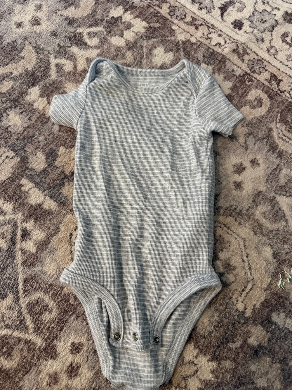 Striped Gray Baby One-Piece Bodysuit
